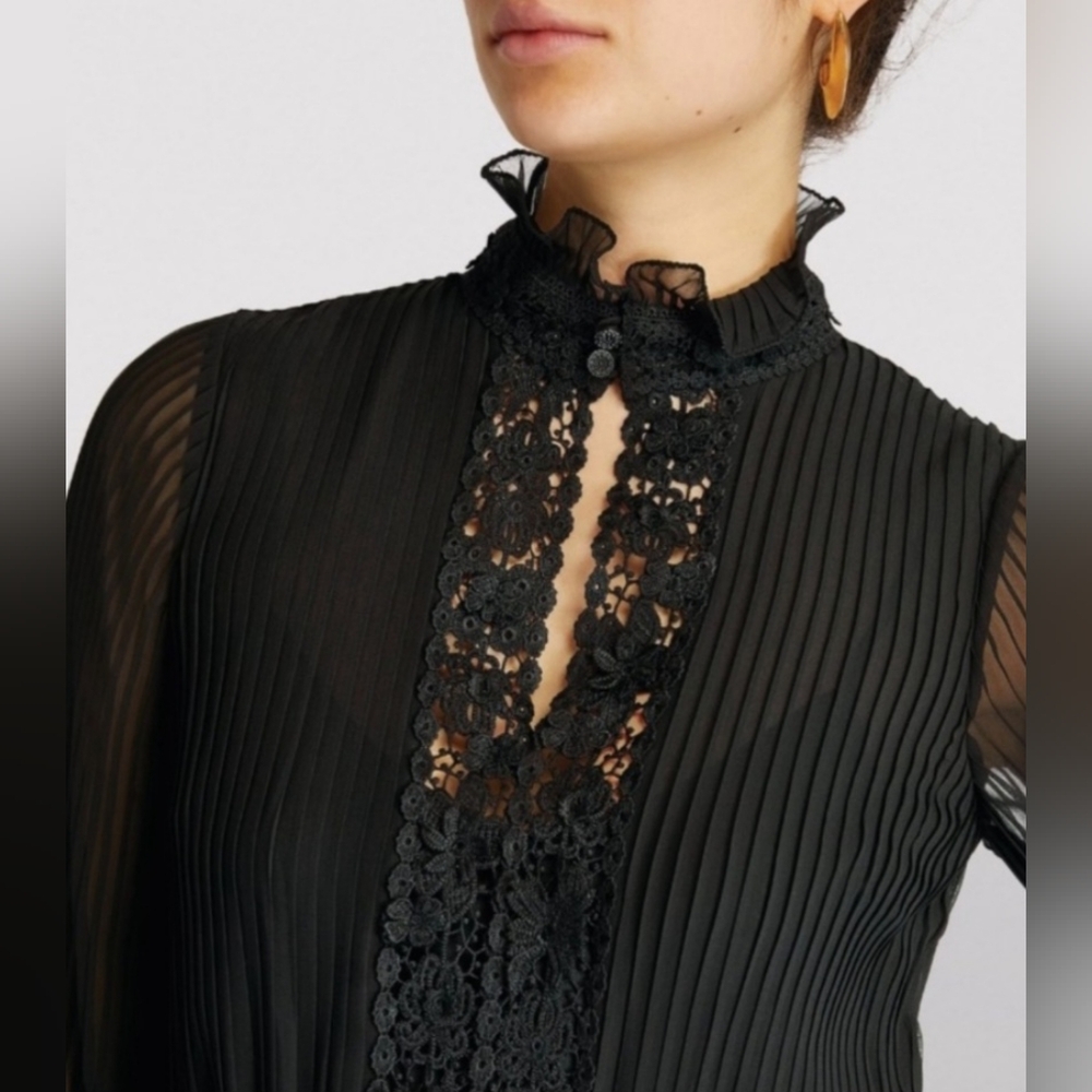 Polo Ralph Lauren Inset-Lace Georgette Dress - Picture 4 of 4